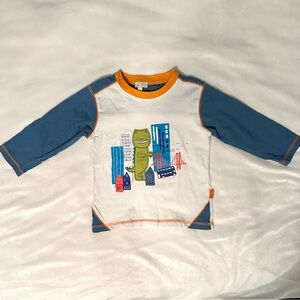 Le Top Dinosaur Monster City Raglan Shirt Baby Boy Long Sleeve Top 24M